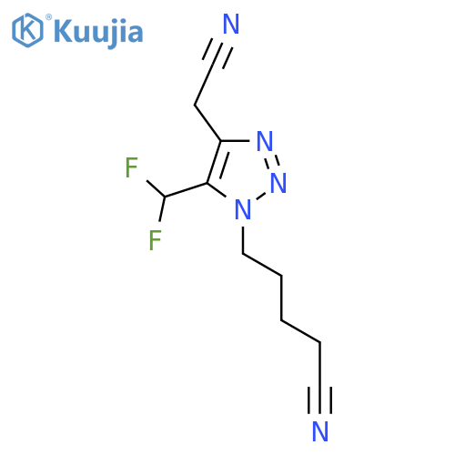 5-4-(cyanomethyl)-5-(difluoromethyl)-1H-1,2,3-triazol-1-ylpentanenitrile structure