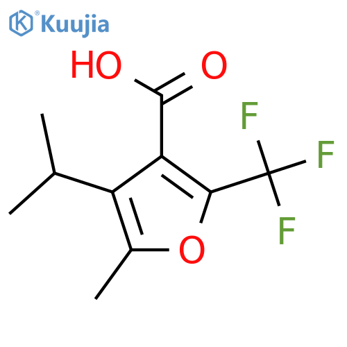 5-methyl-4-(propan-2-yl)-2-(trifluoromethyl)furan-3-carboxylic acid structure