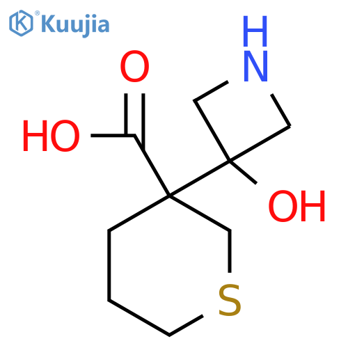 3-(3-Hydroxyazetidin-3-yl)thiane-3-carboxylic acid structure