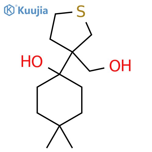 1-3-(hydroxymethyl)thiolan-3-yl-4,4-dimethylcyclohexan-1-ol structure