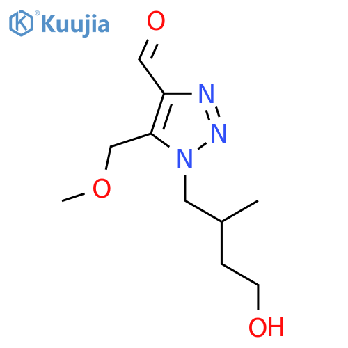 1-(4-hydroxy-2-methylbutyl)-5-(methoxymethyl)-1H-1,2,3-triazole-4-carbaldehyde structure