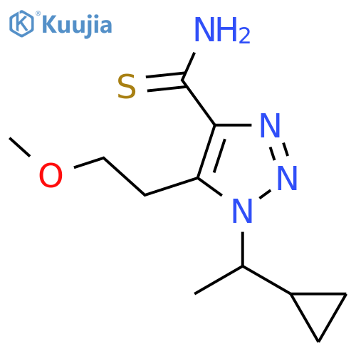 1-(1-cyclopropylethyl)-5-(2-methoxyethyl)-1H-1,2,3-triazole-4-carbothioamide structure