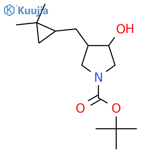 tert-butyl 3-(2,2-dimethylcyclopropyl)methyl-4-hydroxypyrrolidine-1-carboxylate structure