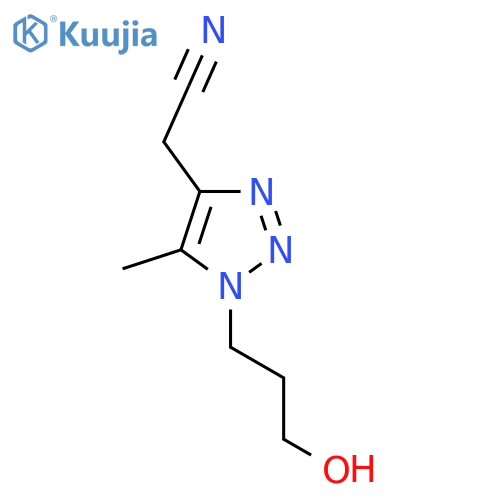2-1-(3-hydroxypropyl)-5-methyl-1H-1,2,3-triazol-4-ylacetonitrile structure