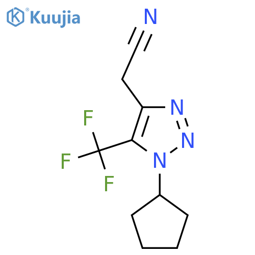 2-1-cyclopentyl-5-(trifluoromethyl)-1H-1,2,3-triazol-4-ylacetonitrile structure