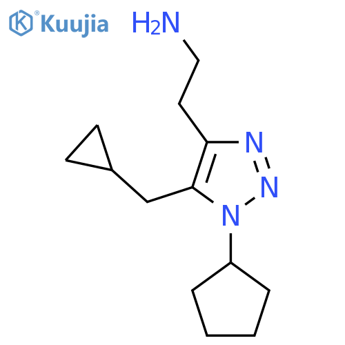 2-1-cyclopentyl-5-(cyclopropylmethyl)-1H-1,2,3-triazol-4-ylethan-1-amine structure