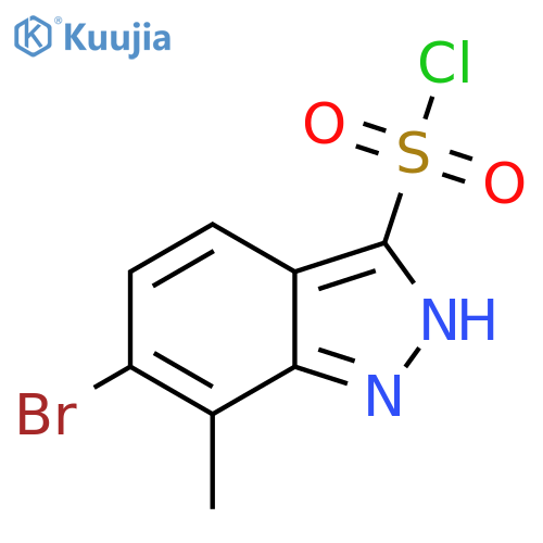 6-bromo-7-methyl-1H-indazole-3-sulfonyl chloride structure