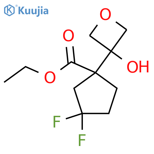 ethyl 3,3-difluoro-1-(3-hydroxyoxetan-3-yl)cyclopentane-1-carboxylate structure