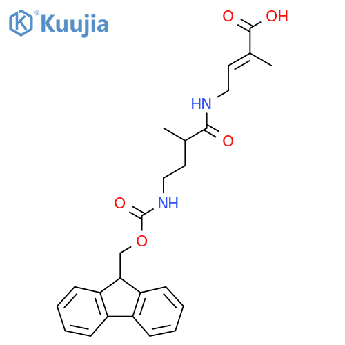 4-4-({(9H-fluoren-9-yl)methoxycarbonyl}amino)-2-methylbutanamido-2-methylbut-2-enoic acid structure