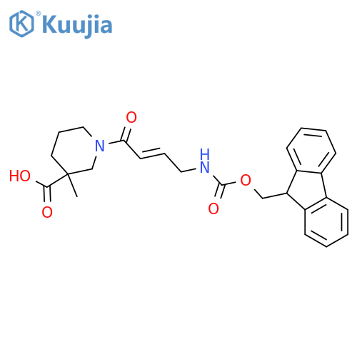 1-4-({(9H-fluoren-9-yl)methoxycarbonyl}amino)but-2-enoyl-3-methylpiperidine-3-carboxylic acid structure