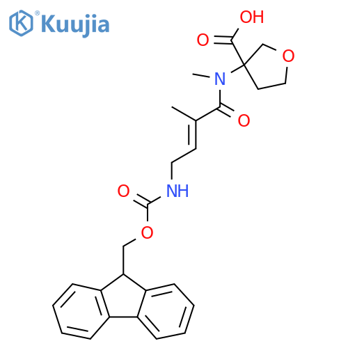 3-4-({(9H-fluoren-9-yl)methoxycarbonyl}amino)-N,2-dimethylbut-2-enamidooxolane-3-carboxylic acid structure
