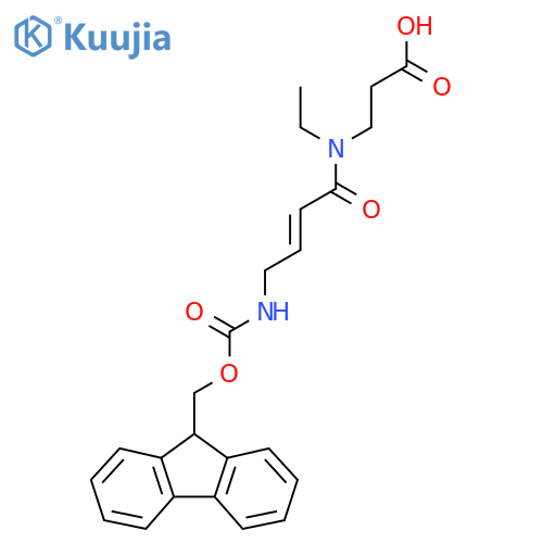 3-N-ethyl-4-({(9H-fluoren-9-yl)methoxycarbonyl}amino)but-2-enamidopropanoic acid structure