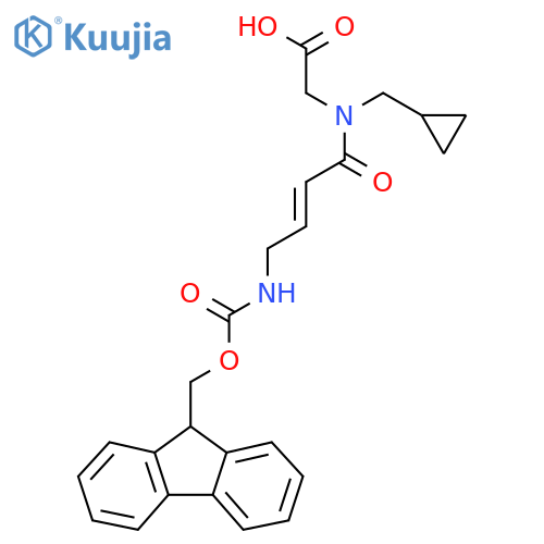 2-N-(cyclopropylmethyl)-4-({(9H-fluoren-9-yl)methoxycarbonyl}amino)but-2-enamidoacetic acid structure