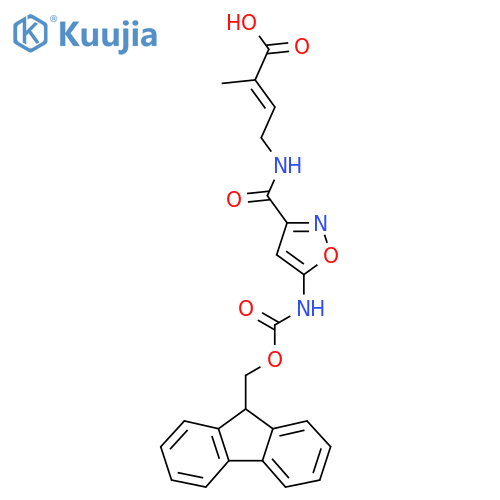 4-{5-({(9H-fluoren-9-yl)methoxycarbonyl}amino)-1,2-oxazol-3-ylformamido}-2-methylbut-2-enoic acid structure