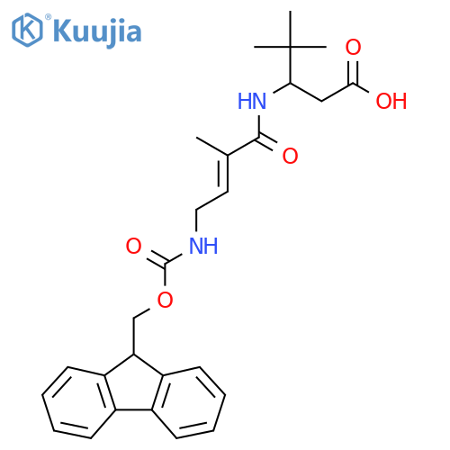 3-4-({(9H-fluoren-9-yl)methoxycarbonyl}amino)-2-methylbut-2-enamido-4,4-dimethylpentanoic acid structure