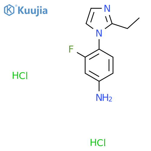 4-(2-ethyl-1H-imidazol-1-yl)-3-fluoroaniline dihydrochloride structure