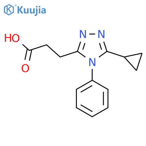 3-(5-cyclopropyl-4-phenyl-4H-1,2,4-triazol-3-yl)propanoic acid structure