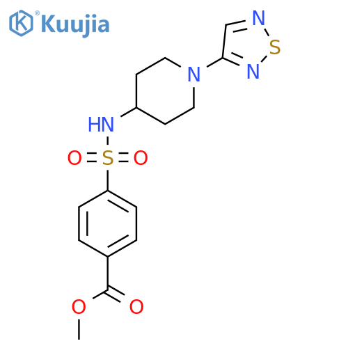 methyl 4-{[1-(1,2,5-thiadiazol-3-yl)piperidin-4-yl]sulfamoyl}benzoate structure