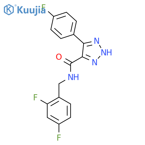 N-[(2,4-difluorophenyl)methyl]-4-(4-fluorophenyl)-1H-1,2,3-triazole-5-carboxamide structure