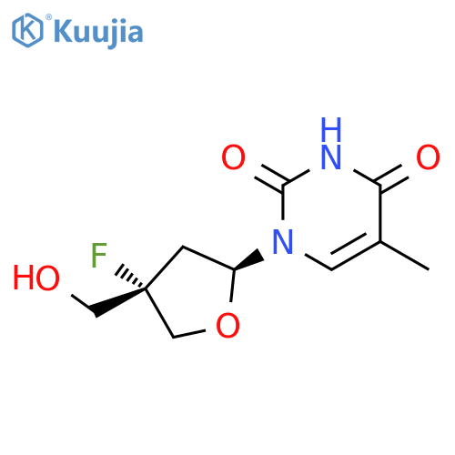 2,4(1H,3H)-Pyrimidinedione, 1-[(2S,4S)-4-fluorotetrahydro-4-(hydroxymethyl)-2-furanyl]-5-methyl- structure