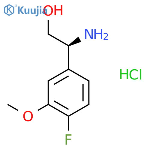 (2S)-2-Amino-2-(4-fluoro-3-methoxyphenyl)ethanol;hydrochloride structure