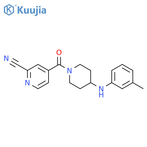 4-[[4-[(3-Methylphenyl)amino]-1-piperidinyl]carbonyl]-2-pyridinecarbonitrile structure