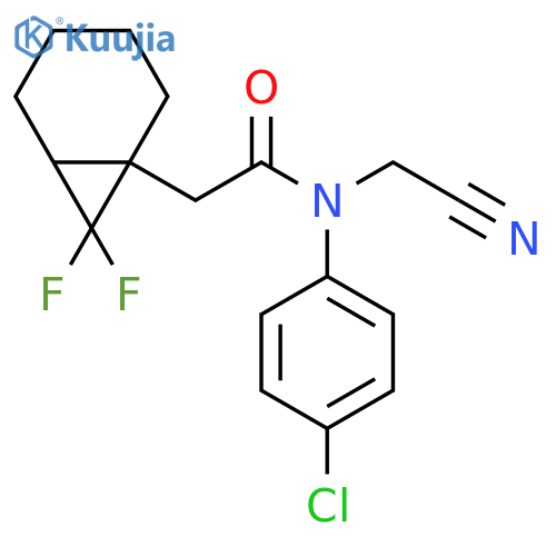 N-(4-Chlorophenyl)-N-(cyanomethyl)-7,7-difluorobicyclo[4.1.0]heptane-1-acetamide structure