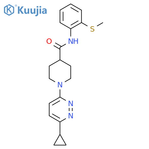 1-(6-cyclopropylpyridazin-3-yl)-N-[2-(methylsulfanyl)phenyl]piperidine-4-carboxamide structure