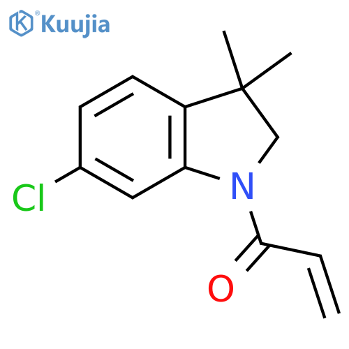 1-(6-chloro-3,3-dimethyl-2,3-dihydro-1H-indol-1-yl)prop-2-en-1-one structure