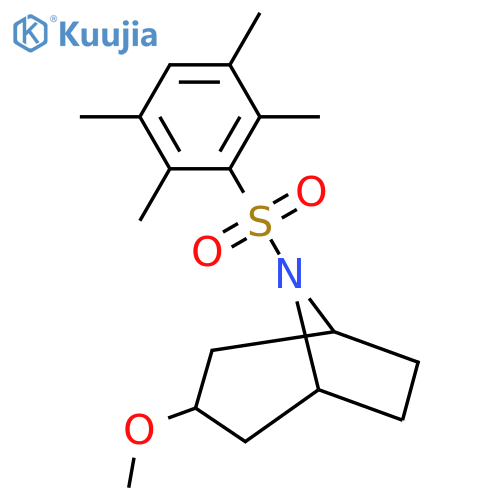 (1R,5S)-3-methoxy-8-((2,3,5,6-tetramethylphenyl)sulfonyl)-8-azabicyclo[3.2.1]octane structure