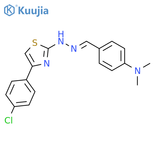 Benzaldehyde, 4-(dimethylamino)-,[4-(4-chlorophenyl)-2-thiazolyl]hydrazone structure