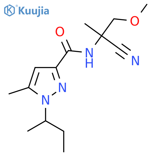 1-(butan-2-yl)-N-(1-cyano-2-methoxy-1-methylethyl)-5-methyl-1H-pyrazole-3-carboxamide structure