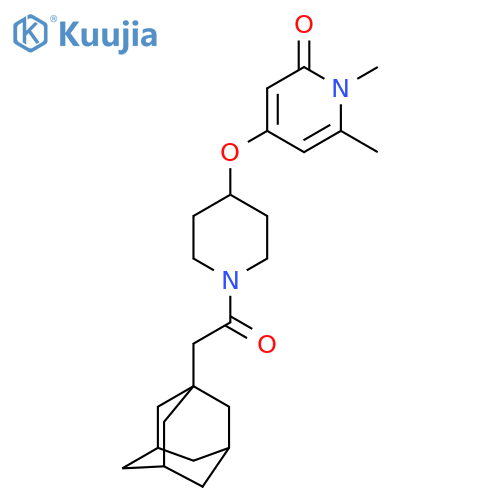 4-({1-[2-(Adamantan-1-yl)acetyl]piperidin-4-yl}oxy)-1,6-dimethyl-1,2-dihydropyridin-2-one structure