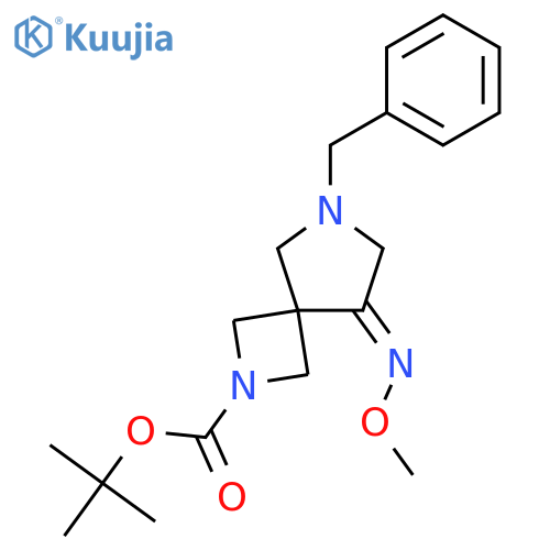 tert-butyl 8-(methoxyimino)-2-(2,2,2-trifluoroacetyl)-2,6-diazaspiro[3.4]octane-6-carboxylate structure