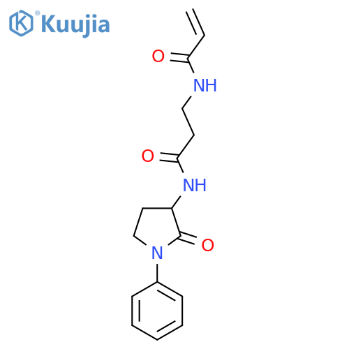 N-{2-[(2-oxo-1-phenylpyrrolidin-3-yl)carbamoyl]ethyl}prop-2-enamide structure