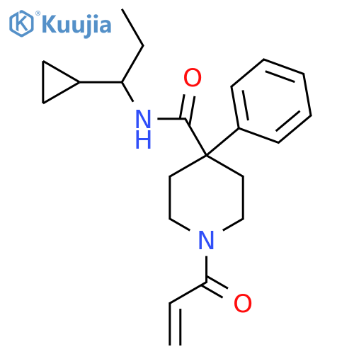 N-(1-Cyclopropylpropyl)-4-phenyl-1-prop-2-enoylpiperidine-4-carboxamide structure