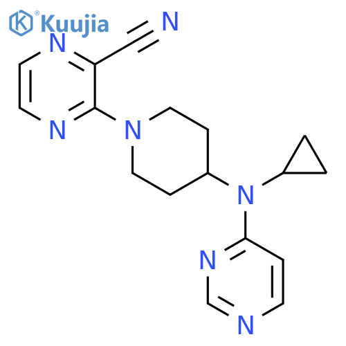 3-{4-[cyclopropyl(pyrimidin-4-yl)amino]piperidin-1-yl}pyrazine-2-carbonitrile structure