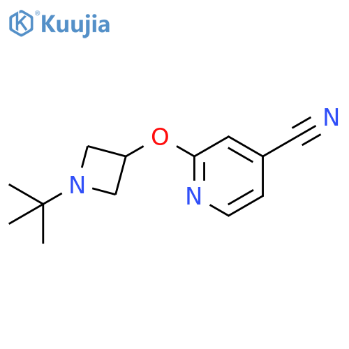 2-[(1-tert-butylazetidin-3-yl)oxy]pyridine-4-carbonitrile structure