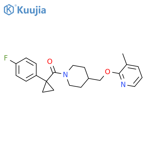 2-({1-1-(4-fluorophenyl)cyclopropanecarbonylpiperidin-4-yl}methoxy)-3-methylpyridine structure