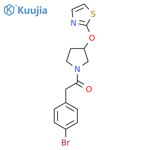 2-(4-Bromophenyl)-1-(3-(thiazol-2-yloxy)pyrrolidin-1-yl)ethanone structure