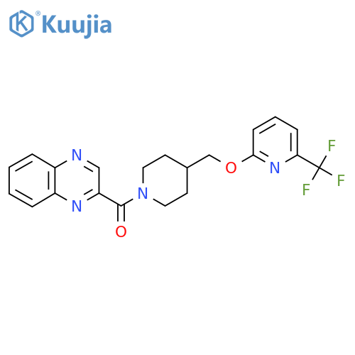 2-[4-({[6-(Trifluoromethyl)pyridin-2-yl]oxy}methyl)piperidine-1-carbonyl]quinoxaline structure