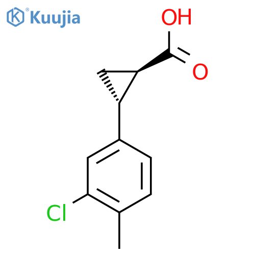 rac-(1R,2R)-2-(3-chloro-4-methylphenyl)cyclopropane-1-carboxylic acid structure