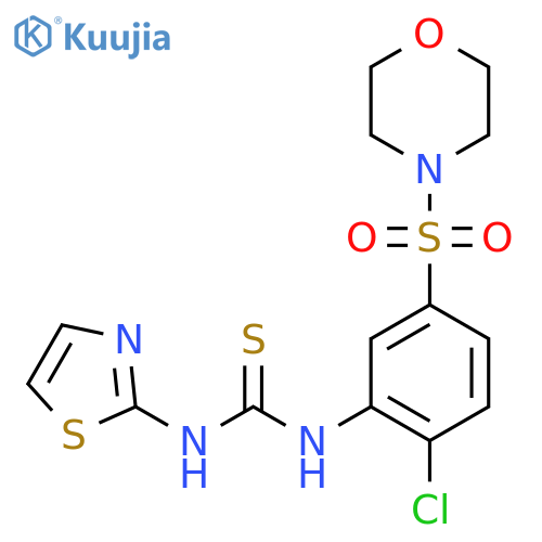1-(2-Chloro-5-morpholin-4-ylsulfonylphenyl)-3-(1,3-thiazol-2-yl)thiourea structure