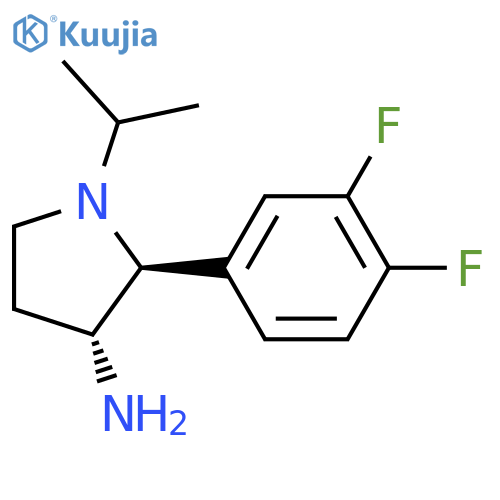 rac-(2R,3S)-2-(3,4-difluorophenyl)-1-(propan-2-yl)pyrrolidin-3-amine structure