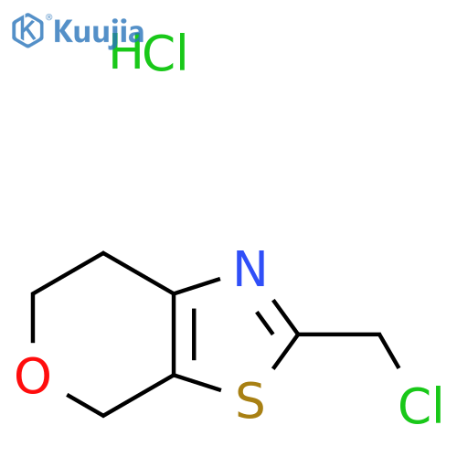 2-(chloromethyl)-4H,6H,7H-pyrano4,3-d1,3thiazole hydrochloride structure
