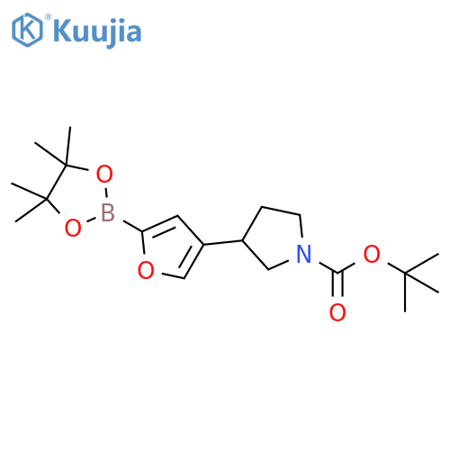 tert-butyl 3-(5-(4,4,5,5-tetramethyl-1,3,2-dioxaborolan-2-yl)furan-3-yl)pyrrolidine-1-carboxylate structure