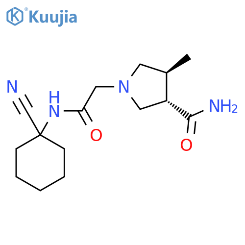 (3s,4s)-1-{[(1-Cyanocyclohexyl)carbamoyl]methyl}-4-methylpyrrolidine-3-carboxamide structure