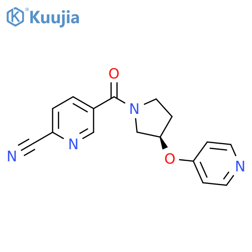 5-[(3R)-3-Pyridin-4-yloxypyrrolidine-1-carbonyl]pyridine-2-carbonitrile structure