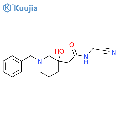 N-(Cyanomethyl)-3-hydroxy-1-(phenylmethyl)-3-piperidineacetamide structure
