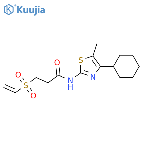 N-(4-Cyclohexyl-5-methyl-1,3-thiazol-2-yl)-3-ethenylsulfonylpropanamide structure